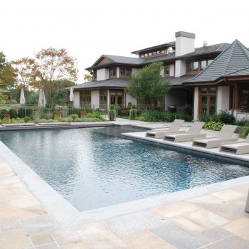 Geometric Pool Outside House